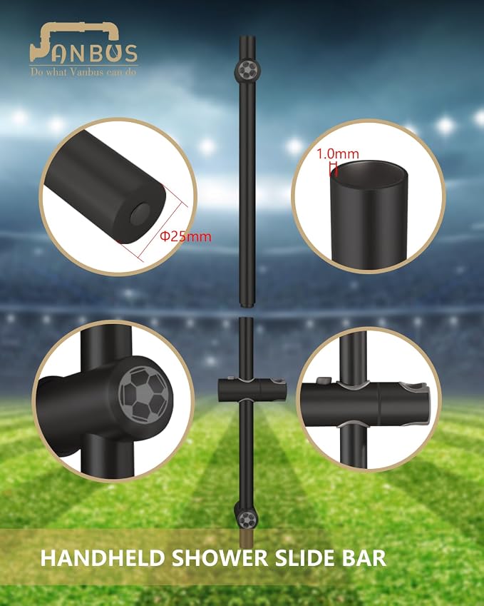 All Metal handheld shower head holder 30-Inch - Image 3