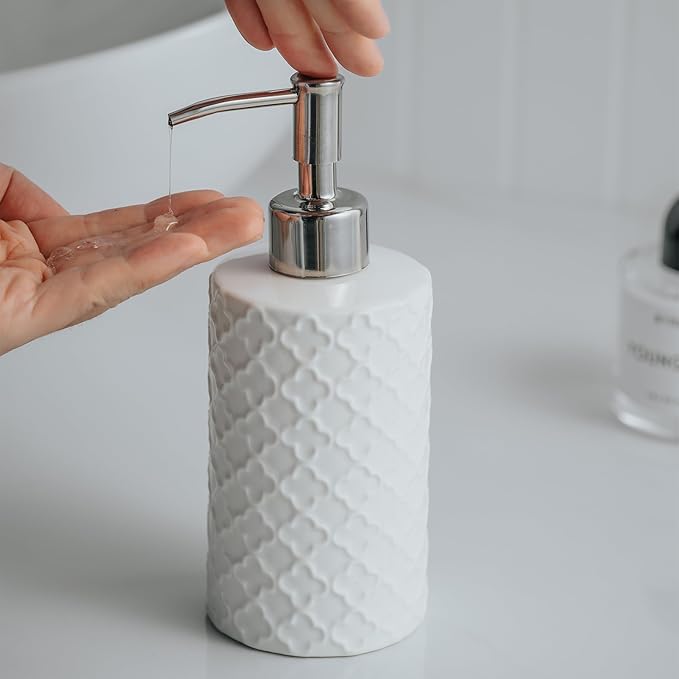 Ceramic Soap Dispenser with Pump, Hand and Liquid Soap Dispenser Rust Proof - Image 4