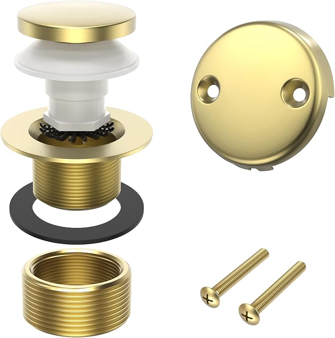 Brushed Gold Tub Drain, Brass Bathtub Drain Kit by Unknown