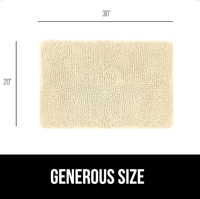 GORILLA GRIP Bath Rug Mat 30x20, Thick Soft Absorbent Chenille, Quick Dry - Image 2
