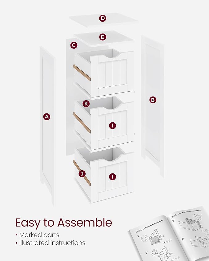 VASAGLE Floor Storage Cabinet, Freestanding Storage Unit - Image 7