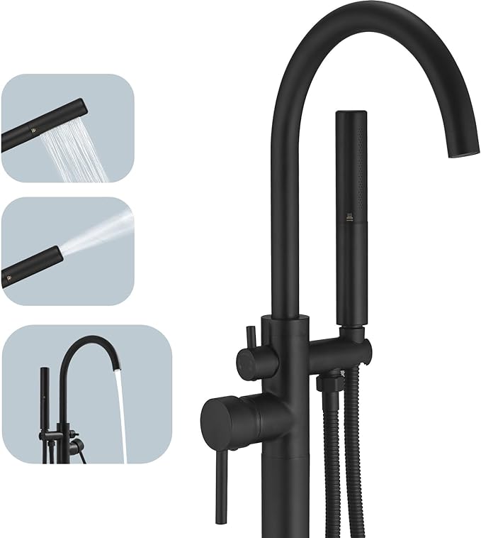 BESy Freestanding Bathtub Faucet Tub Filler Free Standing Floor Mount Stand by BESy
