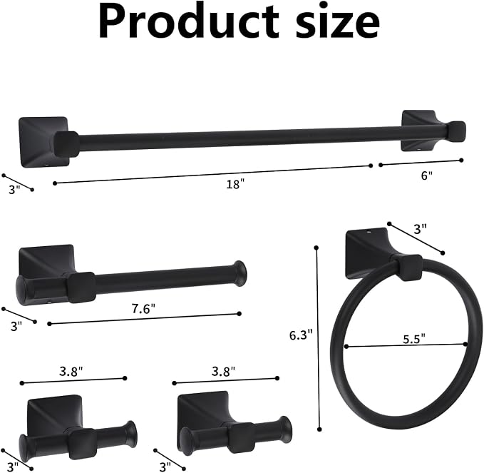 5 Piece Bathroom Hardware Accessories Set, SUS304 Stainless Steel Bath Towel - Image 7