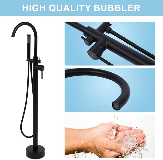 Freestanding Bathtub Faucet, Floor Mount Bathtub Faucet - Image 4