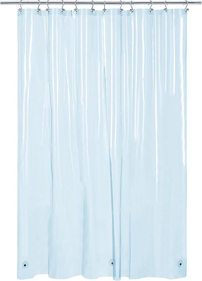 Barossa Design Extra Long Clear Blue Shower Curtain Liner - Image 8