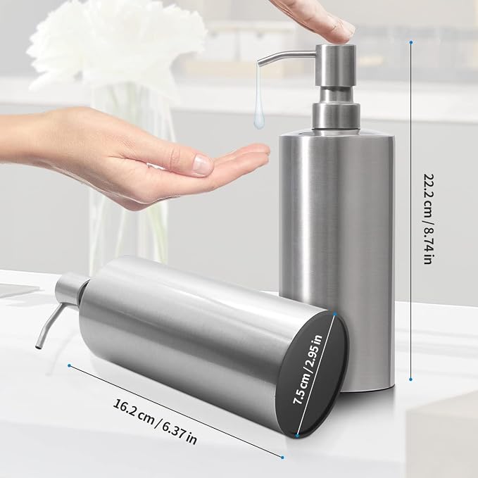 ARKTEK Large Stainless Steel Countertop Soap Dispenser - Image 4