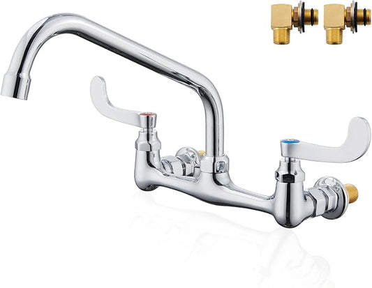 Wall Mount Commercial Sink Faucet Long Handles Wall Mounted Kitchen Faucet 8 by Favorpo
