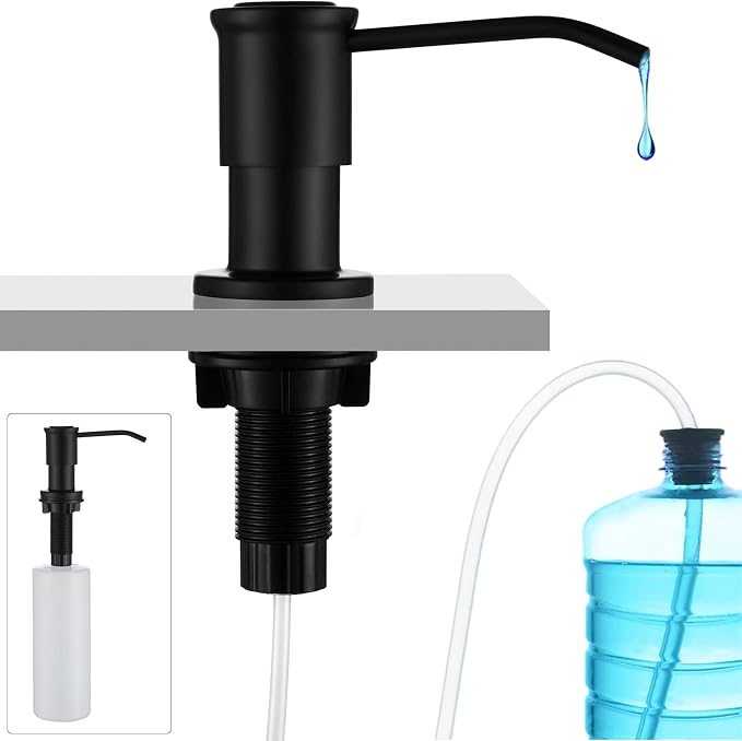 CREA Kitchen Soap Dispenser Countertop Soap Dispenserfor Kitchen Sink Black by CREA