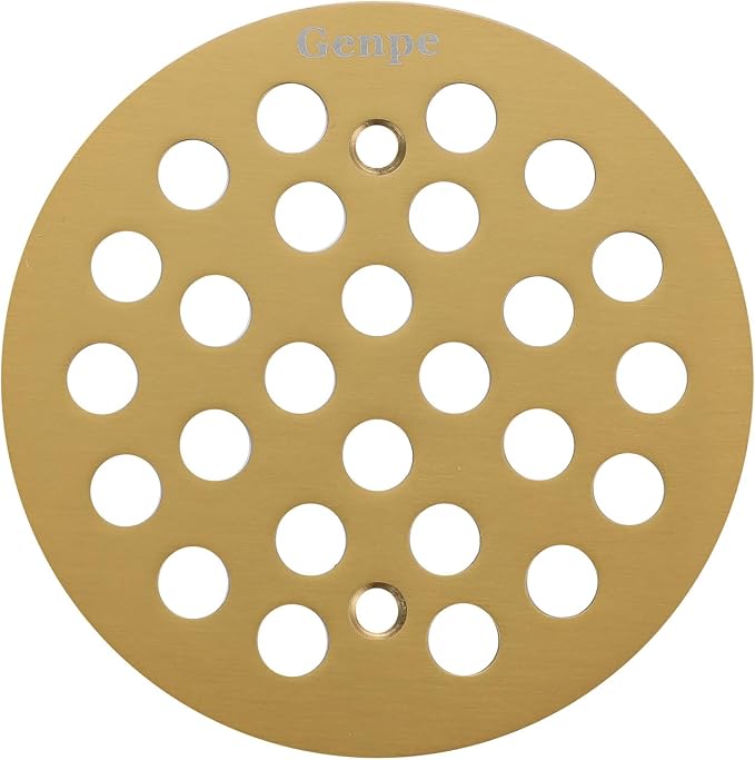 Round 4.25 Inch Screw-in Shower Drainer Cover Replacement 304 Stainless Steel by Genpe