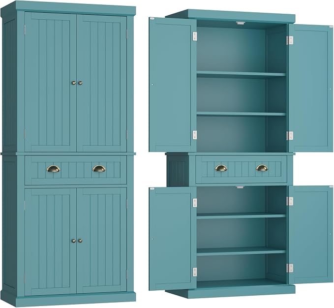 72" Kitchen Pantry, Tall Storage Cabinets by Ayiseedmid