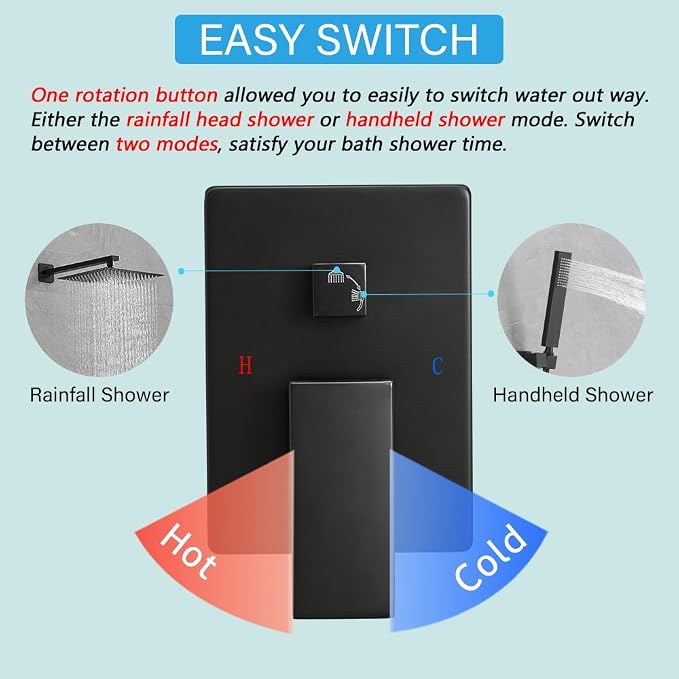 Shower Faucet Set Complete, Wall Mount Shower System - Image 5