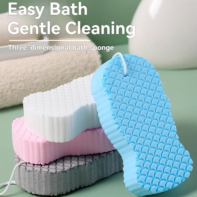 4Pcs, 3D Magic Exfoliating Bath Sponge, Magic Exfoliating Sponges - Image 2