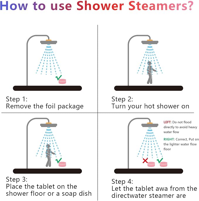 Shower Steamers Aromatherapy, Organic Eucalyptus Mint Rose Lavender Chamomile - Image 6