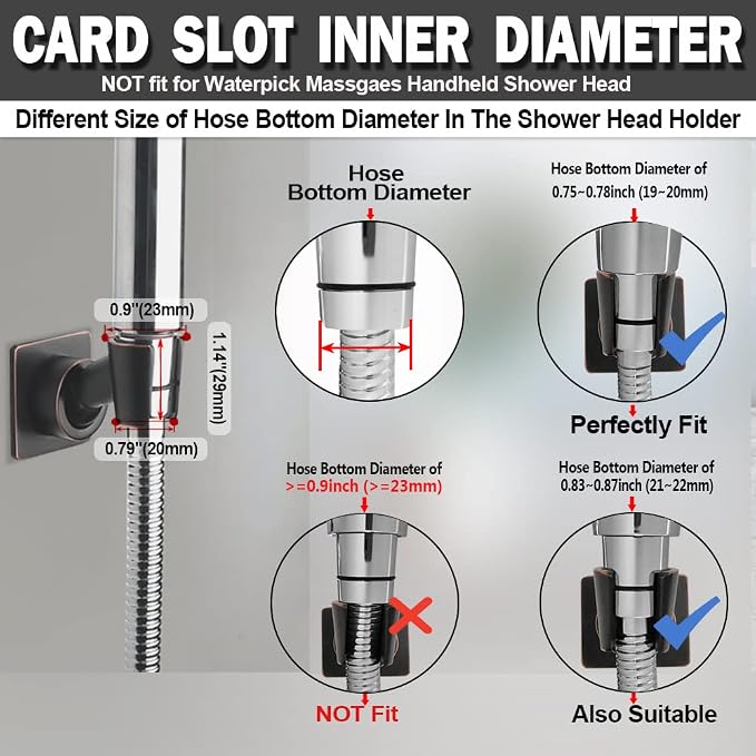 Shower Head Holder Adjustable Handheld Shower Head Bracket Adhesive Shower Wall - Image 4