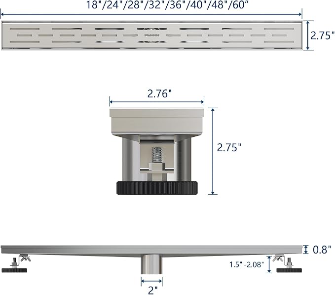 Neodrain 60 Inch Rectangular Linear Shower Drain - Image 2