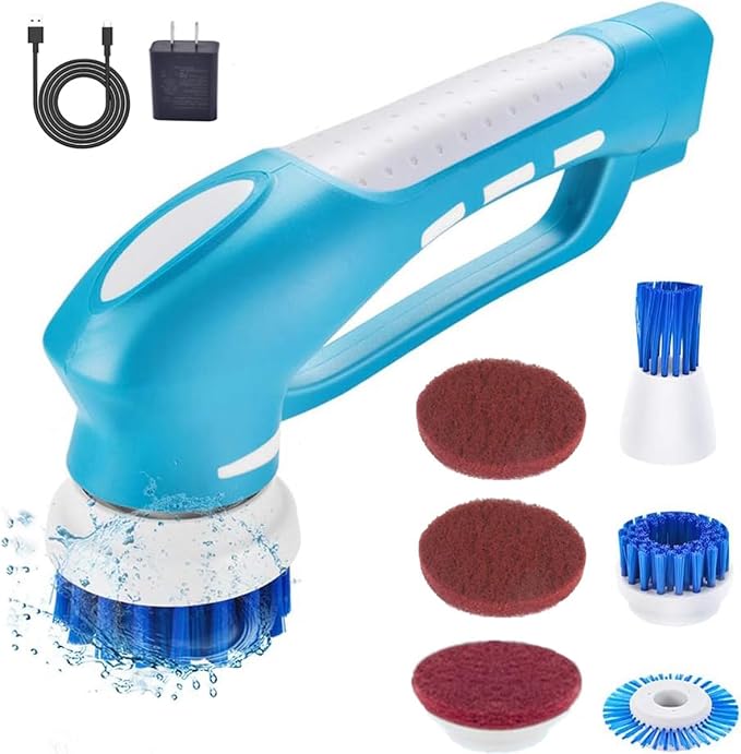 Cordless Power Scrubber for Cleaning Tile/Floor/Sink/Shower/Bathroom/Kitchen by RICHOOSE