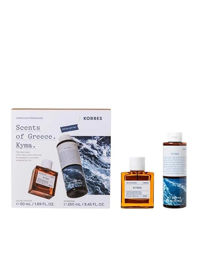 KORRES Kyma Eau De Toilette 1.69 Fl Oz & Shower Gel 8.45 Fl Oz Set, Marine by Korres