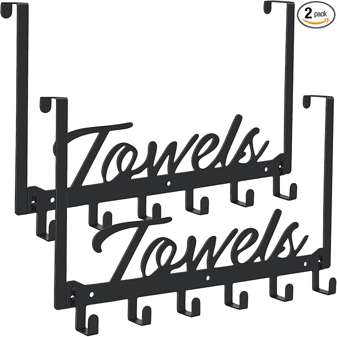 2 Pack Over The Door Hooks, Towel Rack by Azmoncy