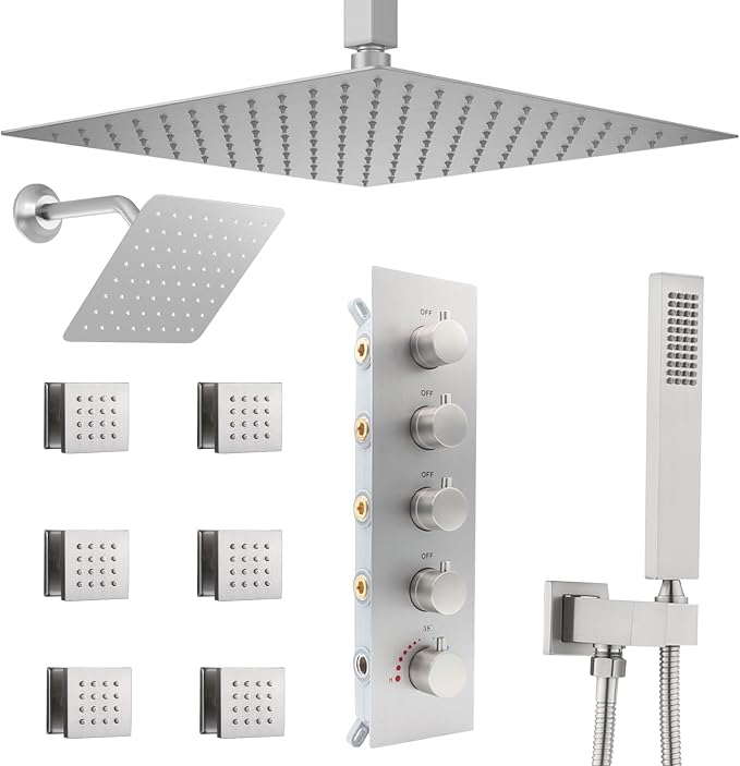 Thermostatic Shower System Dual Shower Heads by NPYSVSSS