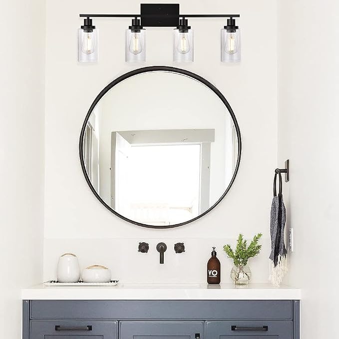 Black 4-Light Bathroom Light Fixtures - Image 2