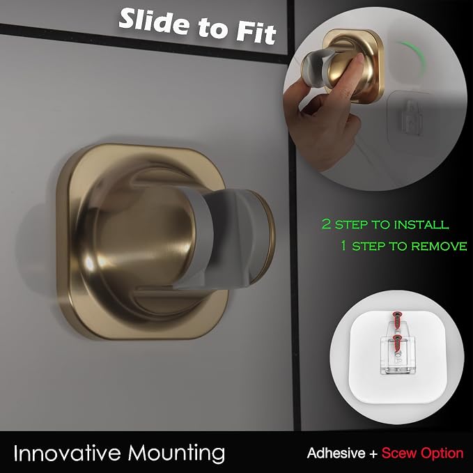 Handle held Shower Head Holder Wall Mount -Adjustable in 5 Positions - Image 2