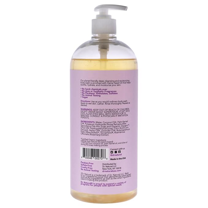 Dr. Natural Hemp Body Wash, 32 oz - Image 9