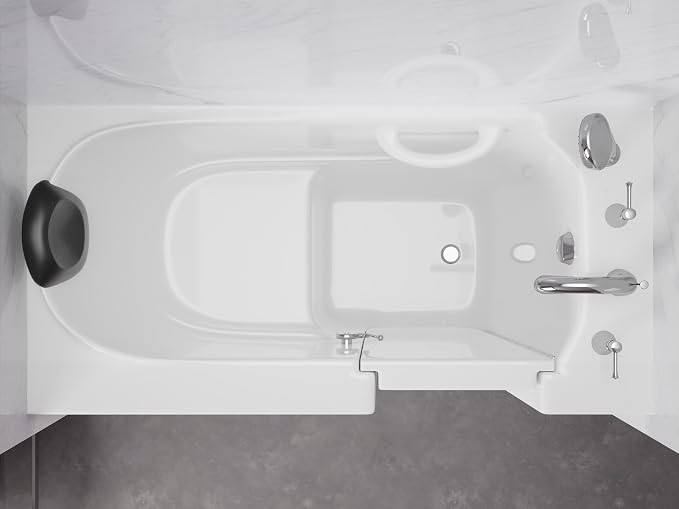 ANZZI Walk In Tub 53'' x 26'' in White, Easy Access, Quick Fill Faucet - Image 3