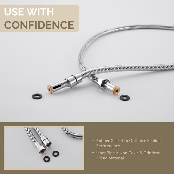 Angle Simple Flexible Shower Hose 59", Stainless Steel Handheld Shower Head - Image 4