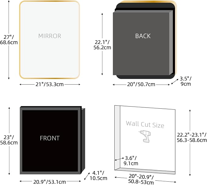 Rectangle Bathroom Medicine Cabinet - Image 2