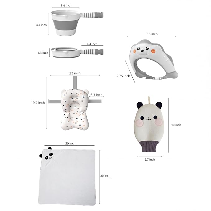 VASTIO™ 6-in-1 Collapsible Baby Bathtub Set – Foldable Baby Bath Tub - Image 9