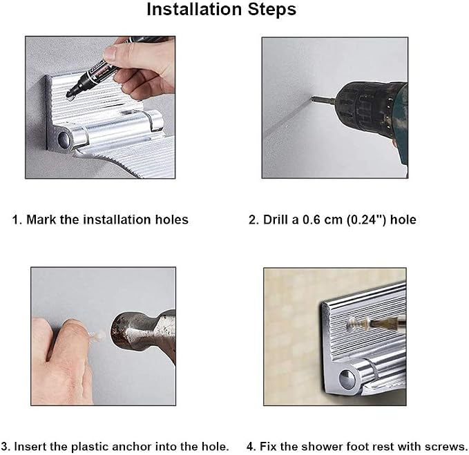 Shower Foot Rest, Modern Folding Foot Rest - Image 4