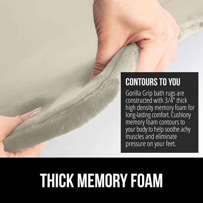 GORILLA GRIP Memory Foam Bath Rugs, Soft Absorbent Velvet Bathroom Mats - Image 4