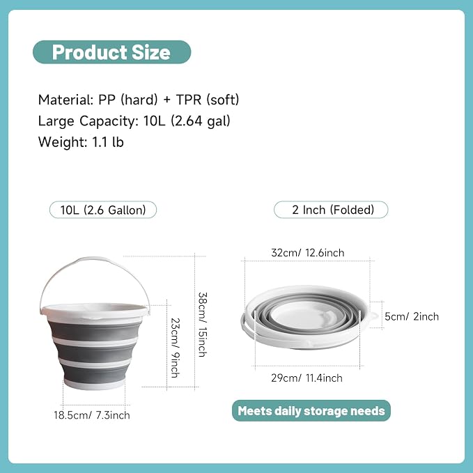 Collapsible Water Bucket – Portable, Outdoor Activities - Image 2