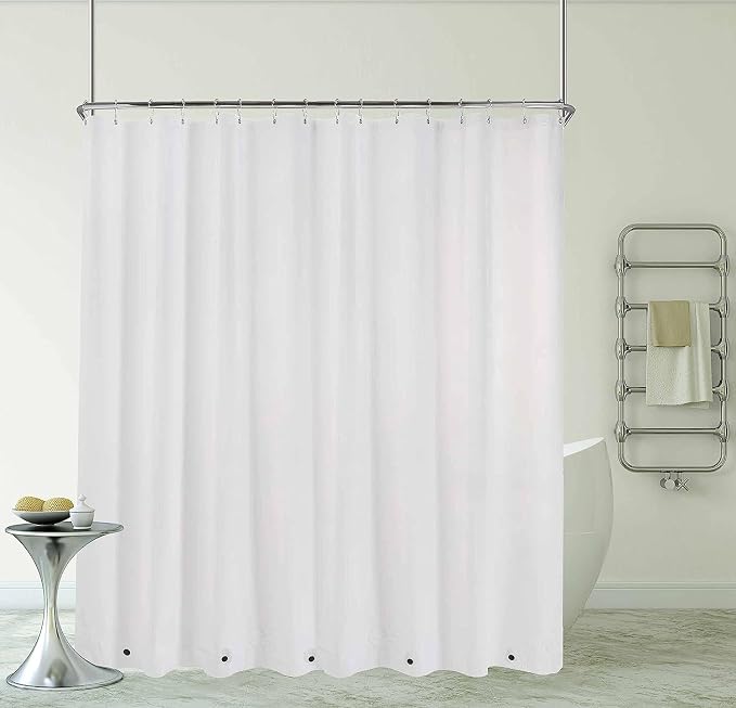 Clawfoot Tub Shower Curtain 108x72 Inch White Liner All Warp Around Extra Wide by De-Mediocre