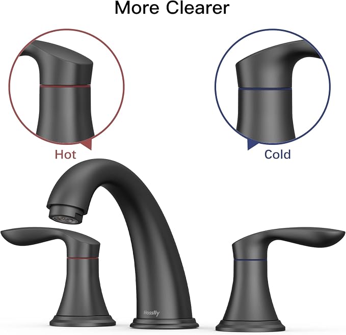 Bathroom Sink Faucet, Faucet for Bathroom Sink, Widespread Matte Black Bathroom - Image 4
