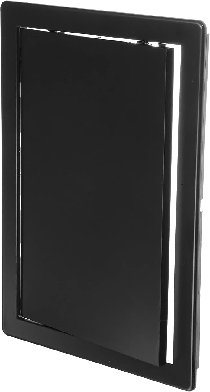8" x 12" Black Plastic Access Panel. Service Shaft Door Panel. Plumbing by Unknown