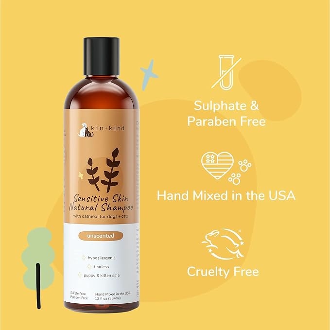 kin+kind Oatmeal Shampoo for Dogs & Cats – Natural Anti Itch Pet Shampoo for - Image 4