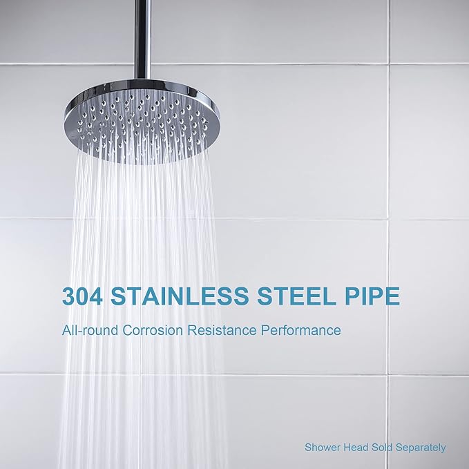 OFFO Shower Arm with Flange, 6 in Ceiling Mount Replacement Rain Shower Head - Image 3