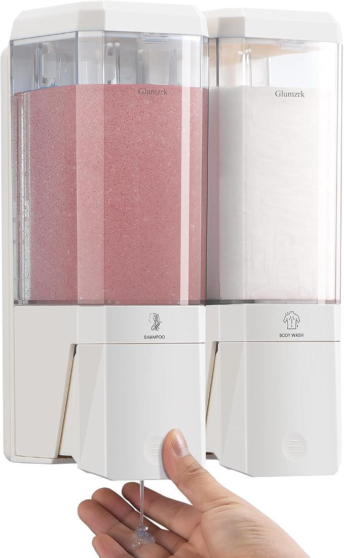 Shampoo and Conditioner Dispenser Wall Mounted No Drill, Shower Soap Dispenser by Unknown