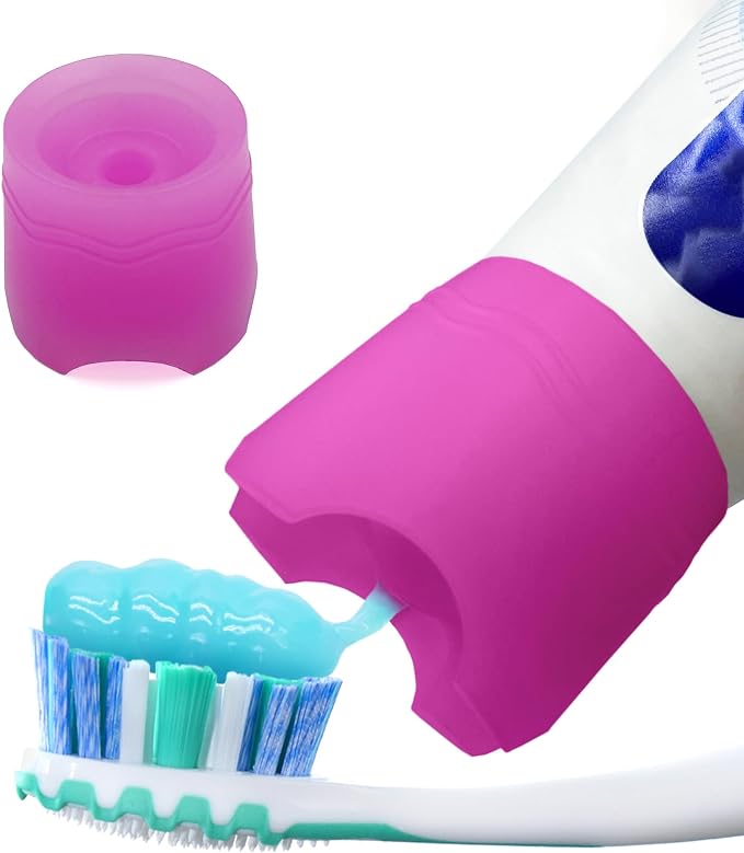 Chrome Cherry SqueezMe Self-Closing Toothpaste Caps, Silicone Lid by ChromeCherry