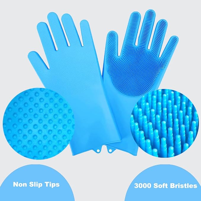 4PCS Dog Washing Glove and Dog Bath Brush, Dog Shampoo Brush Scrubber - Image 5