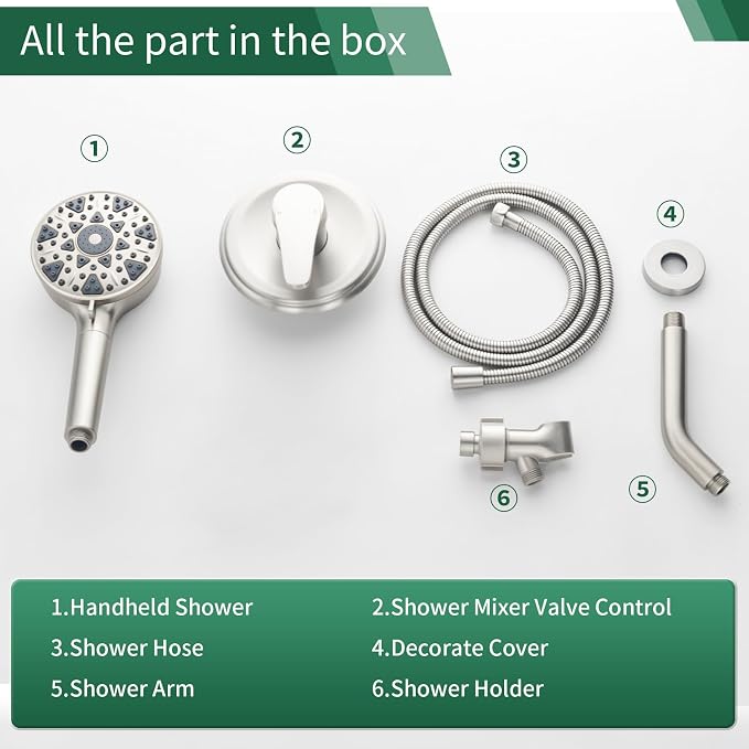 Shower Faucet Set with 7 Functions Handheld Shower Head Filter Shower Combo Set - Image 7