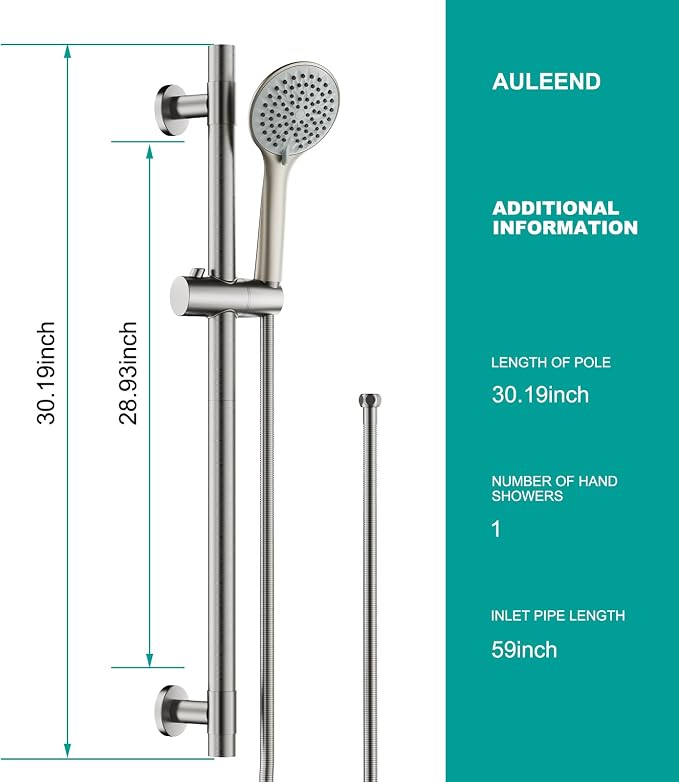 Shower Slide Bar Handheld Shower Head - Image 2