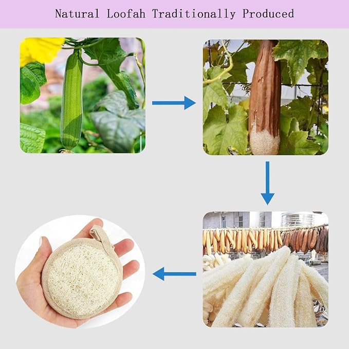 Natural Loofah Exfoliating Face Scrubber, Shower loofah Facial Scrubber - Image 6