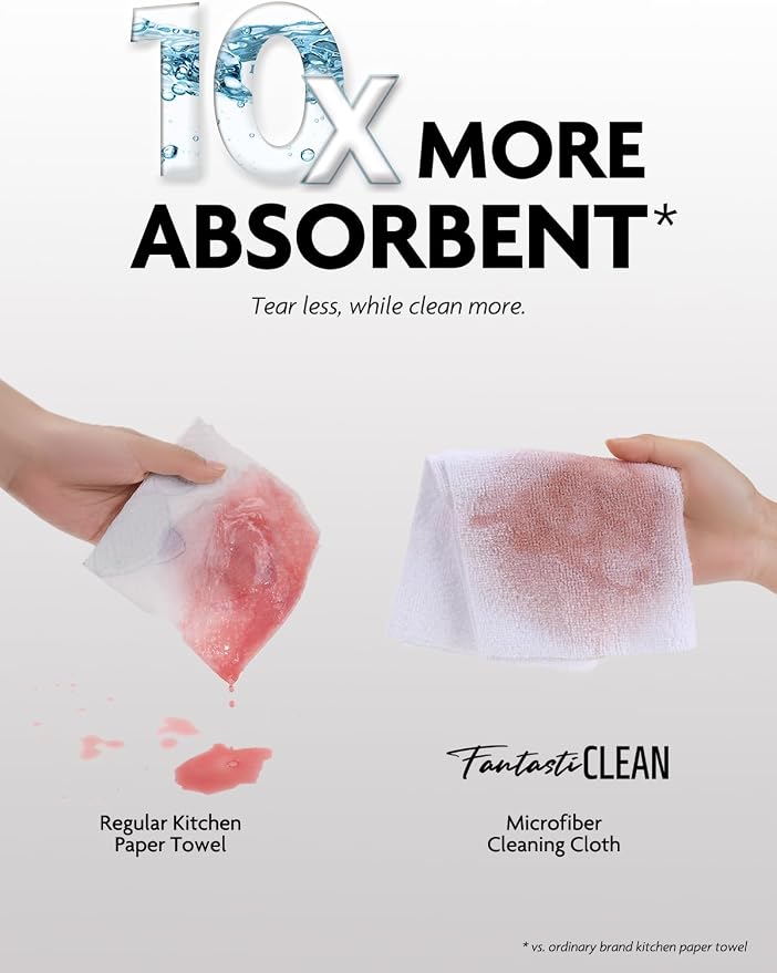 Fantasticlean Microfiber Cleaning Cloth Roll -90 Pack, Tear Away Microfiber - Image 6
