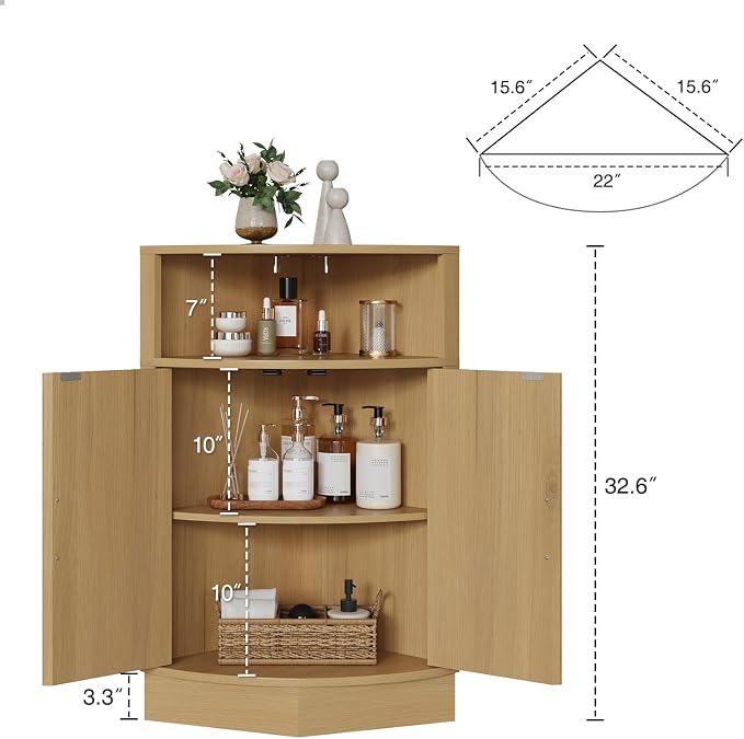 Corner Bathroom Cabinet, Modern Small Corner Cabinet - Image 2