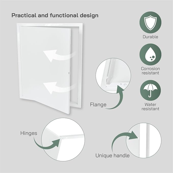 Vent Systems 16'' x 20'' Inch White Stainless Steel Access Panel - Image 3