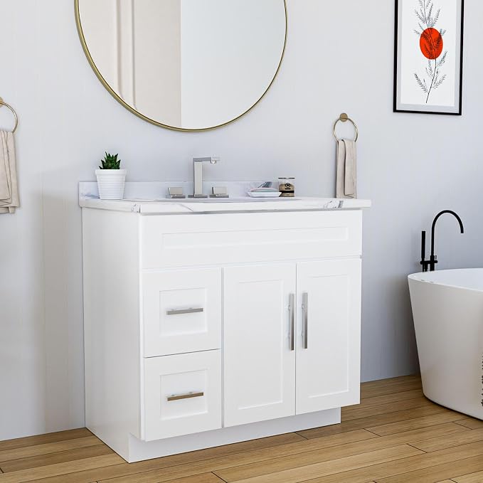 KitchenMan Bathroom Vanity 36 Inch Unassembled Sink Cabinet - Image 5