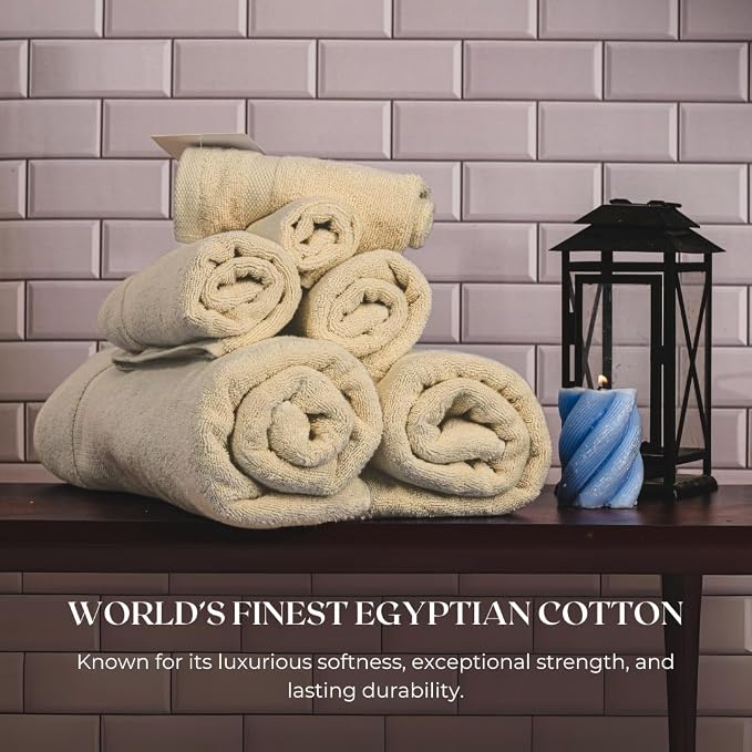 Egyptian Cotton Bathroom Towel Set - Image 5