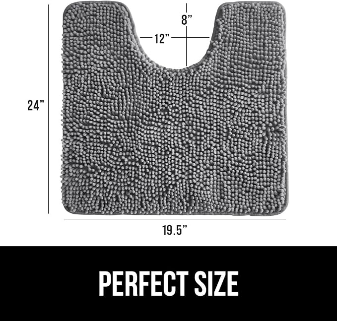 GORILLA GRIP Plush Absorbent Shaggy Chenille Bath Rug Mat - Image 2